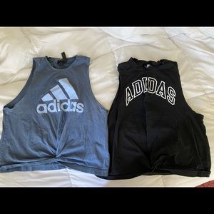 Two adidas tank tops